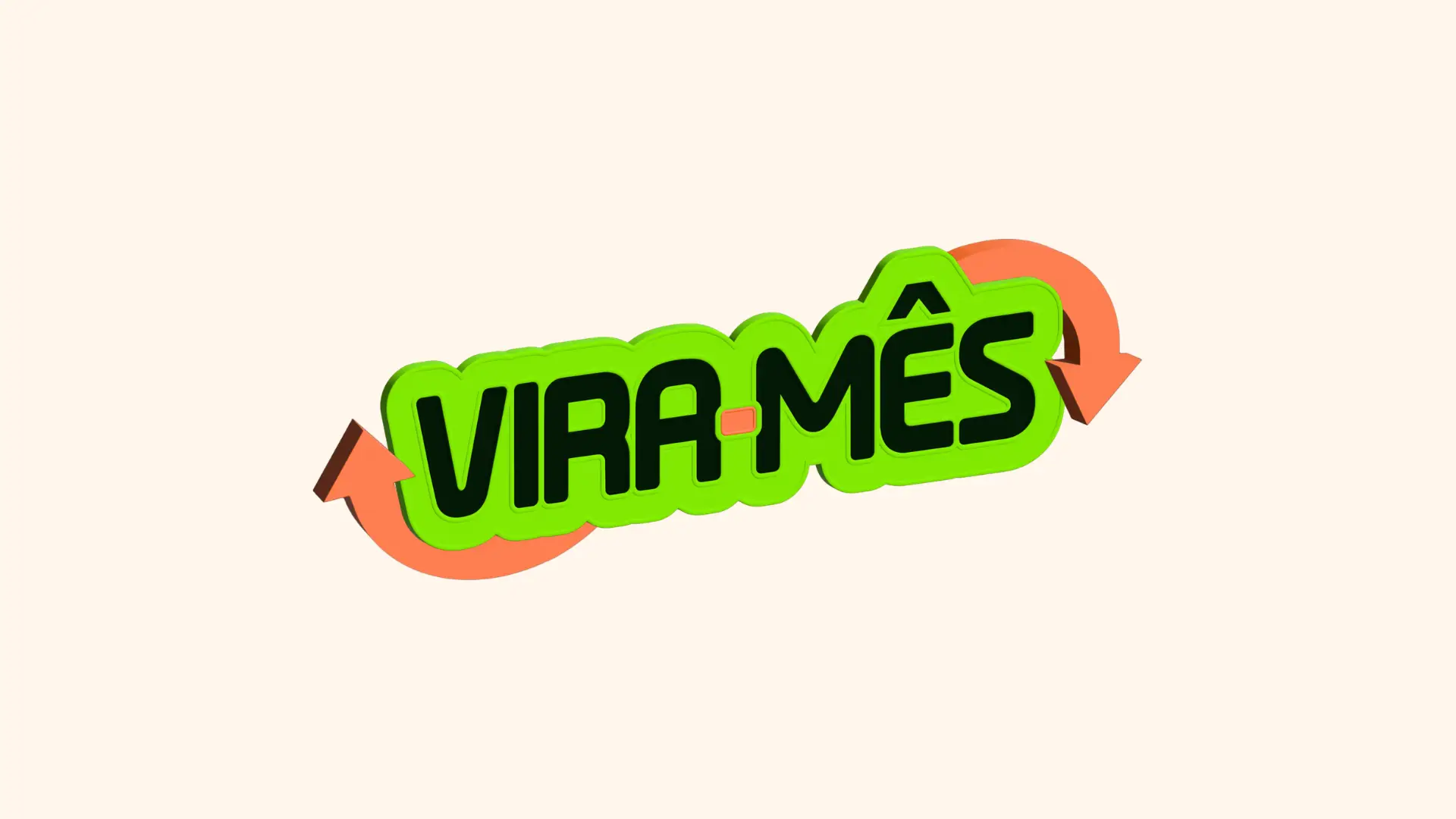 Bright green 3D text reads 'VIRAL MEMES' with orange curved arrows looping around them on a pale background.